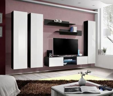 Wohnzimmer Set Wohnwand Wandschrank TV Ständer Luxus Möbel Komplett Holz