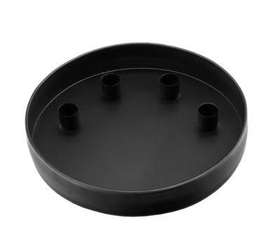 Metall Kerzen Tablett rund schwarz - 26 cm - Advents Leuchter Stabkerzen Ständer