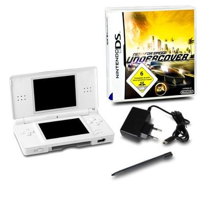DS Lite Handheld Konsole weiß #71A + Ladekabel + Spiel Need For Speed Undercover