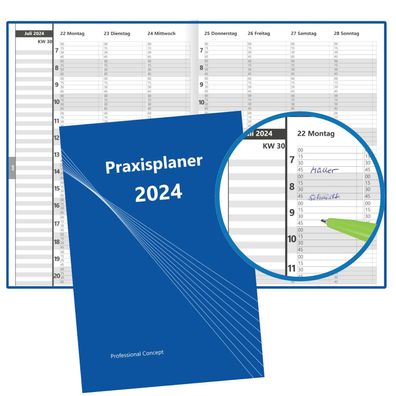 XL Profi Terminbuch Bestellbuch 2024 A4 15min Takt Praxisplaner Hardcover
