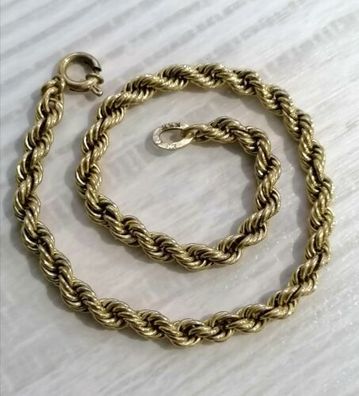 Gold Armband kordelkette Gelbgold 333, Länge ca 19,4cm, Breite ca 4 mm , Top !