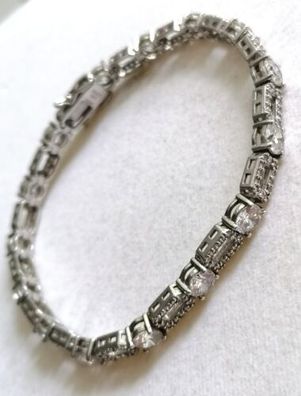 Silber 925 Armband mit viele elegante Bergkristall DQCZ TOVA, 19cm,5mm, Neuwertig