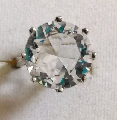 Silber Ring 835 mit elegante XXL Bergkristall, Gr.50, Art Deco, ca 5g, Top