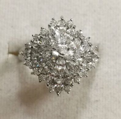 Silber Ring 925 mit viele elegante Zirkonia, Gr.57, Neu, Art Deco, 5,25g, Top
