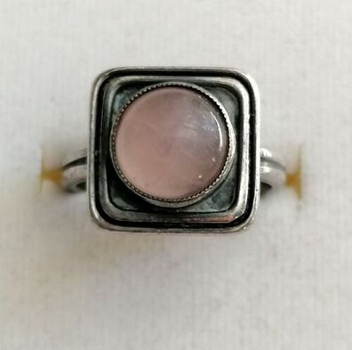 Antik Silber Ring 925 mit elegante Rosenquarz , Gr.52, Art Deco, 7,11g