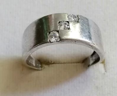Antik Silber Ring 925 mit elegante Zirkonia, Gr.66 , Art Deco, 4,09g