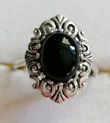 Silber Ring 925 mit elegante groß Onyx , Gr.54 , Neu, Art Deco, Antik style, Top