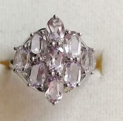 Silber Ring 925 mit elegante Amethyst , Gr.60, Art Deco, Neuwertig, 3,06g, Top