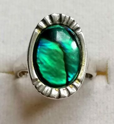Antik Silber Ring 925 mit elegante groß Malachit , Art Deco, Gr.53