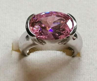 XXL Silber Ring 925 mit elegante groß pink Saphir von More & More, Gr.54, Top
