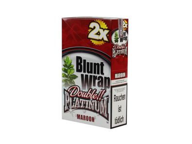 Blunt Wrap Maroon - Double Platinum - 2 Papers - King Size - Hanf Hemp Blättchen