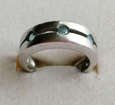 Antik Silber Ring 835 mit elegante Aquamarin, Gr.60 , Art Deco , 7,51g