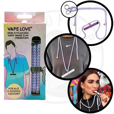 E-Zigaretten Halsband mit Silikon Ring für E-Shisha & Vapes verstellbar bis 75cm