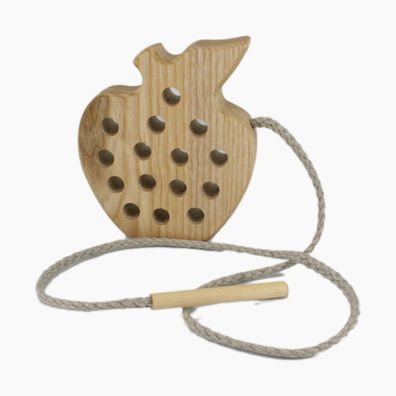 Holz Fädelspiel Apfel, Motorikschulung