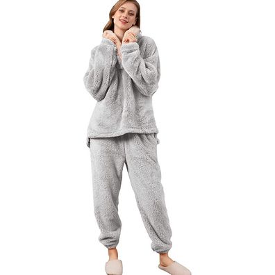 Schlafanzug Für Damen Pyjama Mit Oberteile Und Hosen Korallenvlies