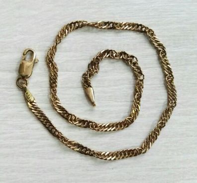 Gold Armband Singapore Kette Gelbgold 333, Länge 20 cm , Breite 2 mm, Top !!!