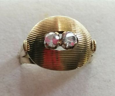 Goldring Gelbgold Ring 333 mit elegante Zirkonia, Gr.50, Art Deco