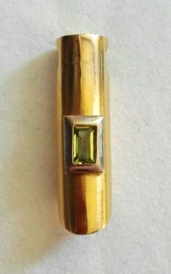 Gold Kette Anhänger Gelbgold 333 mit elegante Peridot von TC, Art Deco , Top!!!