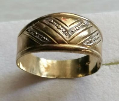 Antik Goldring Gelbgold Ring 333 mit Diamanten, Gr.61/62, Art Deco