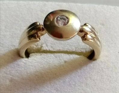Goldring Gelbgold Ring 333 mit elegante Zirkonia MK, Gr.54, Neuwertig, Top