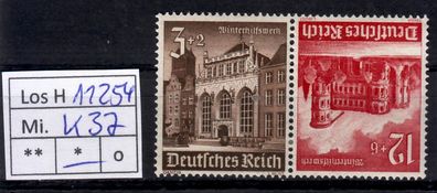 Los H11254: Deutsches Reich Mi. K 37 *