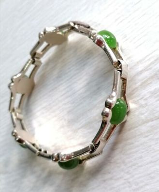 Massive Silber 835 Armband mit elegante Jade , Länge ca 19 cm , 30g, Top!!