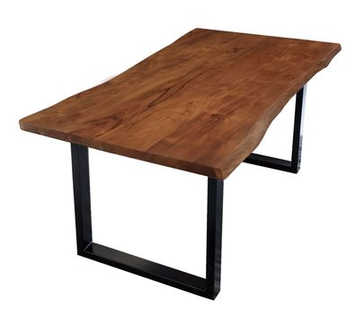 Baumkante-Esstisch TABLES &amp; CO 200 x 100 cm Akazie nussfarben