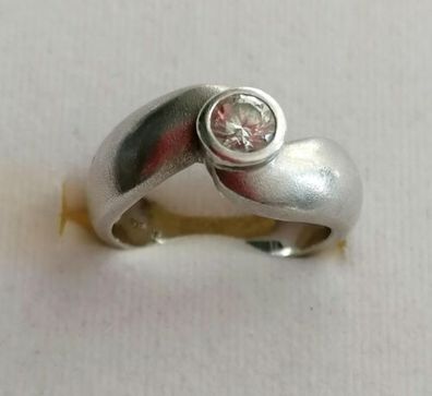 Massive Silber Ring 925 mit elegante groß Zirkonia, Gr.58, 9.31g, Top!!!