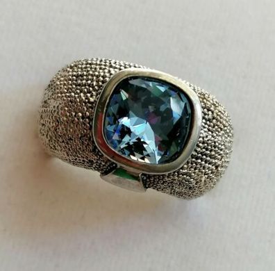 Massive Silber Ring 925 mit elegante groß blau Spinell, Gr.56, ca 14 g, Top!!!