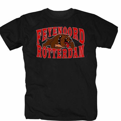 Rotterdam Feyenoord Niederlande Holland Fans Ultra Bulldog T-Shirt S-5XL schwarz