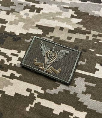 Patch Flagge Fallschirmjäger Ukrainische Armee Grün Abzeichen Morale Aufnäher Ukraine