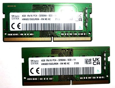 8GB DDR4 RAM Arbeitsspeicher SK Hynix SO-DIMM 3200 PC4-25600 für Notebook Laptop