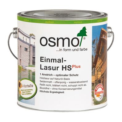 OSMO Einmal-Lasur HS Plus 0.75 Liter Deckfarbe Holzschutz Holzlasur Farbwahl
