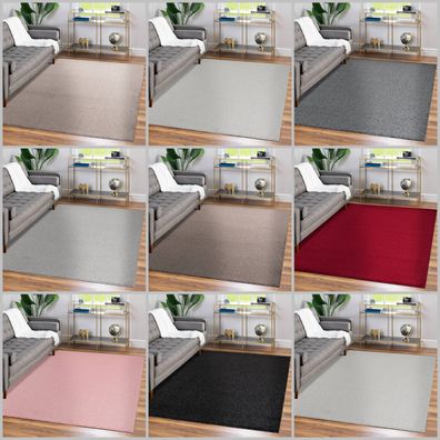 Teppich Modern design einfarbig kurzflor Teppich uni color meliert Teppich