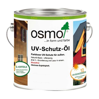 OSMO UV-SCHUTZ-OEL FARBIG - 0.75 LTR Holzschutz Holzpflege Pflegeöl