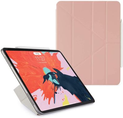 Pipetto Origami Schutzhülle für iPad Pro 12,9 Zoll (2018) Tablethülle rosa