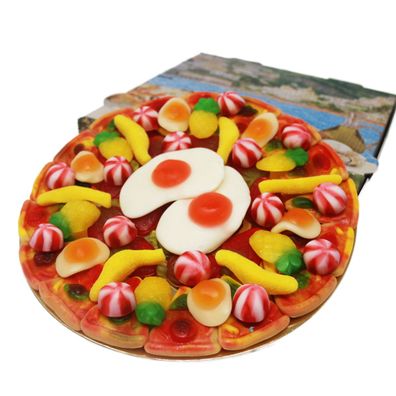 Fruchtgummi Pizza Allerlei im Pizzakarton luftdicht verschweißt 500g