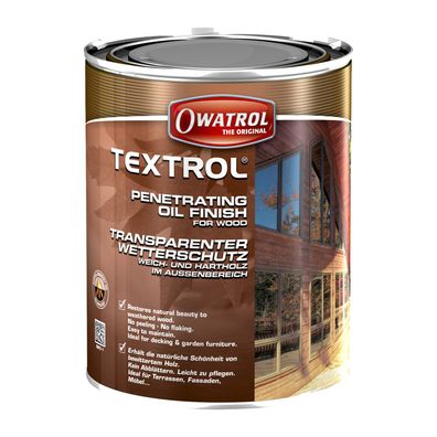1L Owatrol Textrol Transparent Holzöl Naturöl Gartenmöbelöl Möbelöl Pflegeöl