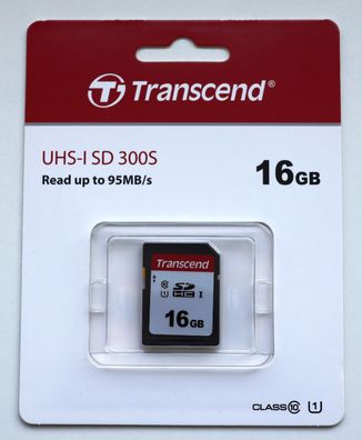 NEU: 16 GB Transcend SDHC 95MB/ s 300S UHS-I Secure Digital 16GB SD Speicherkarte