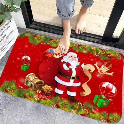 Weihnachts-Bodenmatte, Innenteppich, rutschfeste Fußmatte, Weihnachtsmuster, Innende
