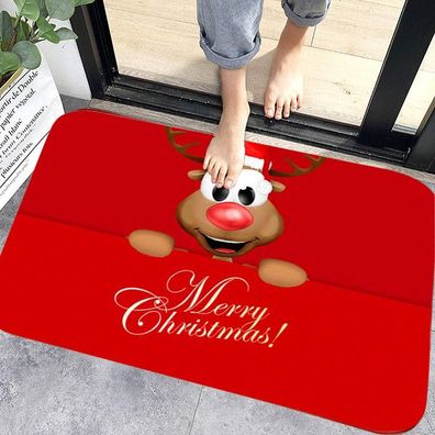 Weihnachts-Bodenmatte, Innenteppich, rutschfeste Fußmatte, Weihnachtsmuster, Innende
