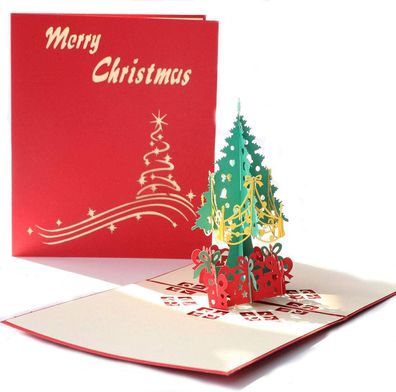 3D-Weihnachtskarten, Pop-Up-Weihnachtskarte, Weihnachtsgrußkarten mit Umschlägen
