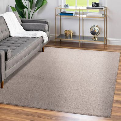 Teppich Modern design Teppich einfarbig kurzflor Teppich uni color meliert Beige