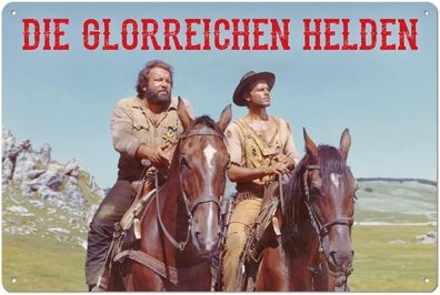 Bud Spencer + Terence Hill, Die glorreichen Helden, Blechschild 20x30 cm, 300/ T004