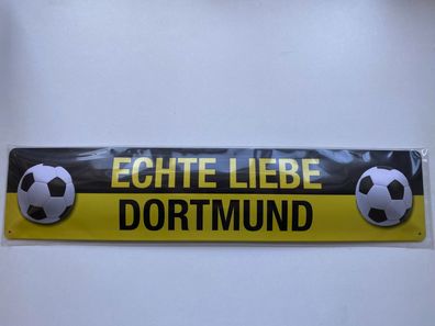 Echte Liebe Dortmund, Straßenschild aus Blech 46x10 cm, STR 39