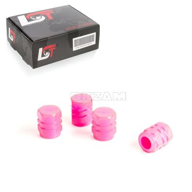4x Universal Ventilkappen Reifenventil Abdeckung Hexagon Pink Schraderventil
