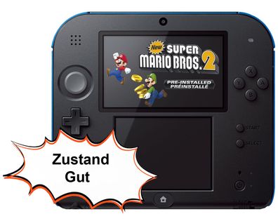 Nintendo 2DS Schwarz/ Blau Mario Bros 2 Edition - Zustand: Gut