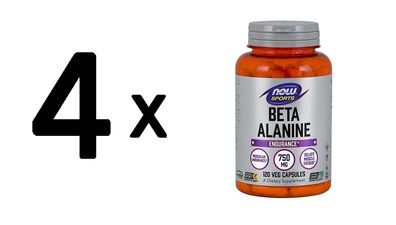 4 x Now Foods Beta Alanine 750mg (120)