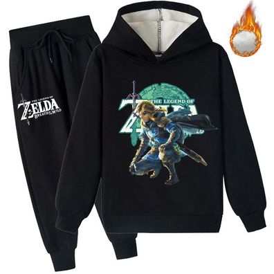 2er Set Legend of Zelda: Breath of Wild Sweatshirt Pants Link Hoody Hose Velvet Anzug