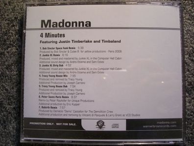 Madonna - 4 minutes US Maxi CD/ Bob Sinclar/ Tracy Young/ Junkie XL/ Rebirth Remix